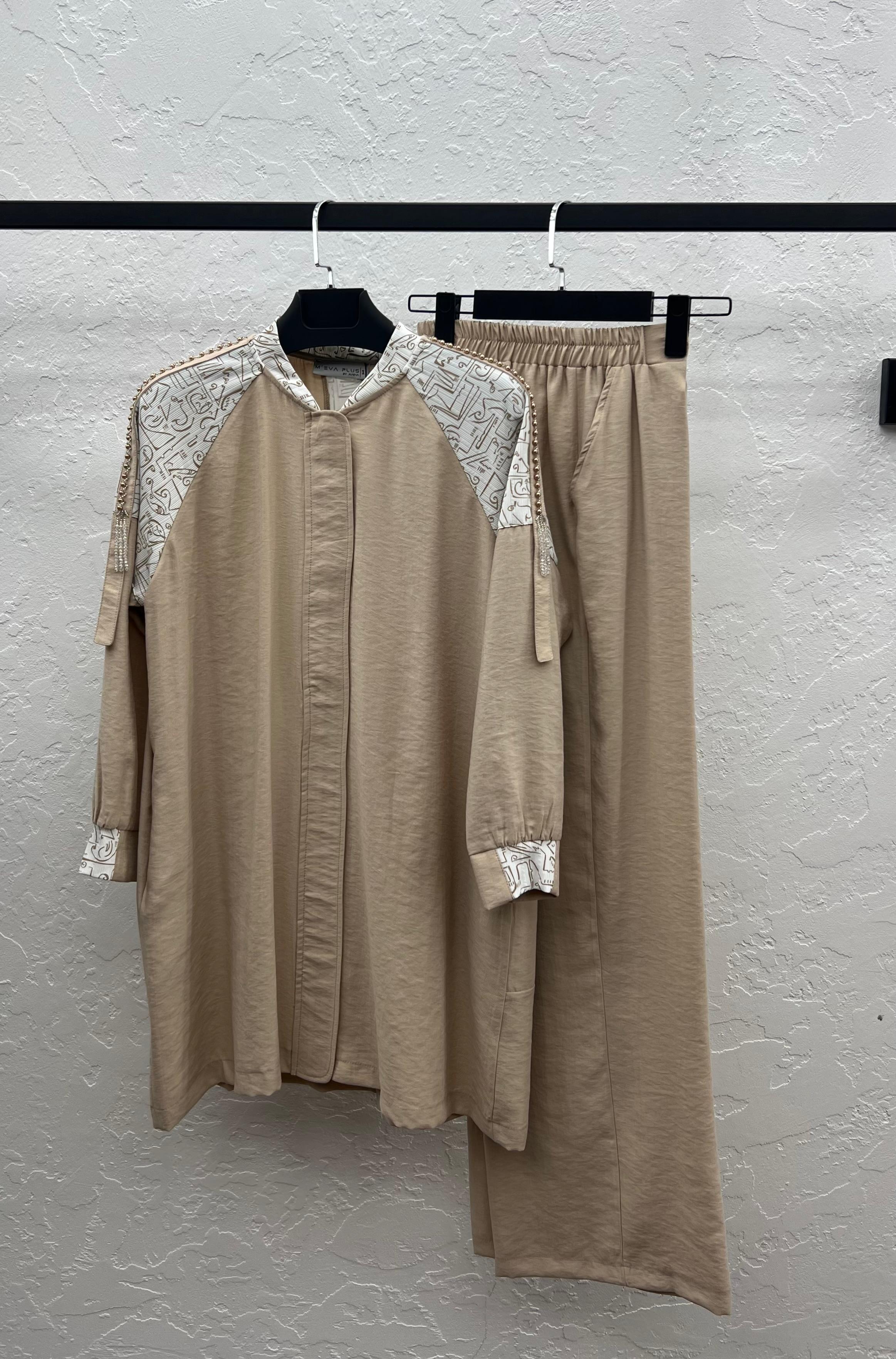 TENCEL KAP & PANTOLON TAKIM Bej 2