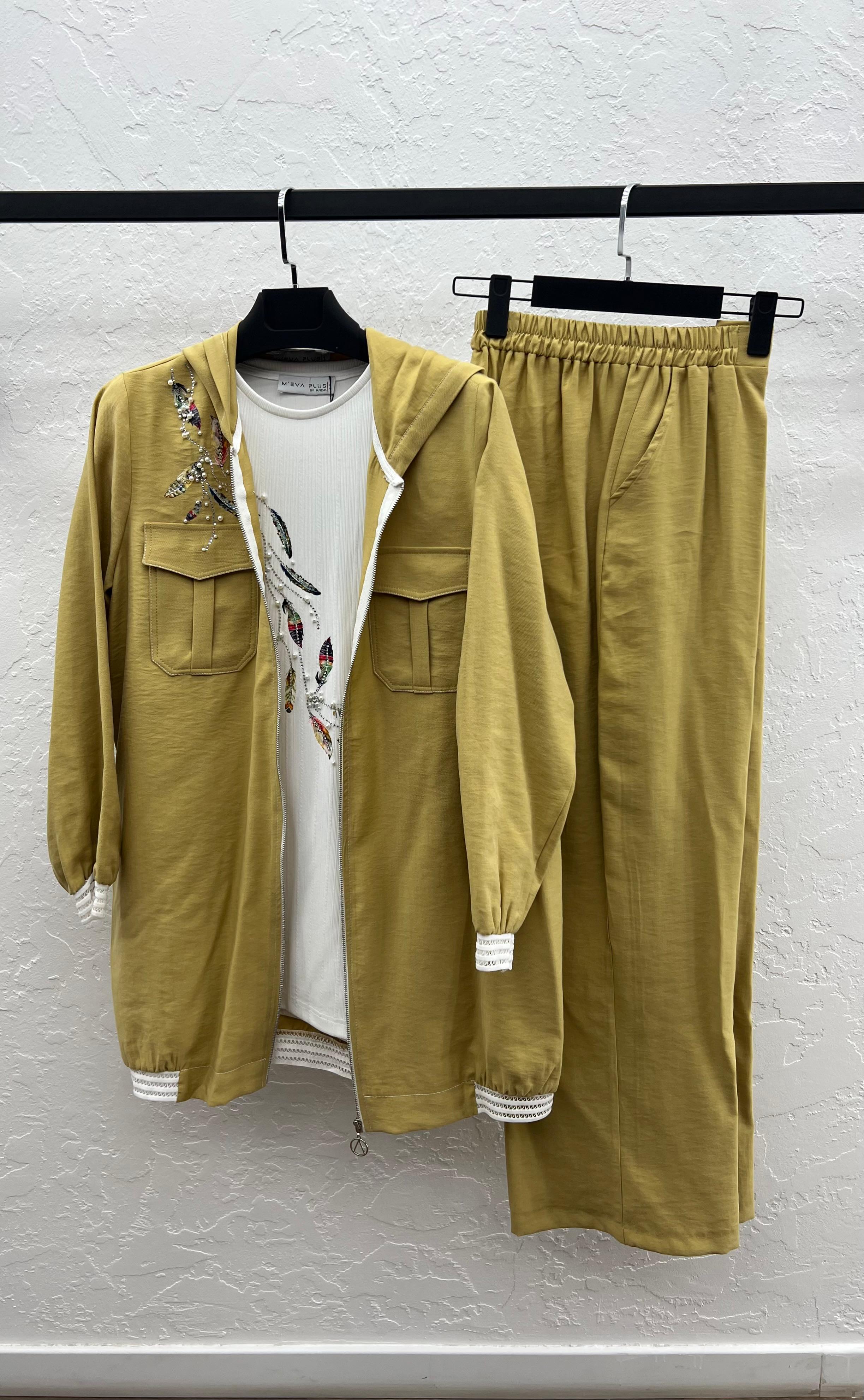 TENCEL KAP & COTON PANTOLON & PENYE İÇLİK - ÜÇLÜ TAKIM Amber 2