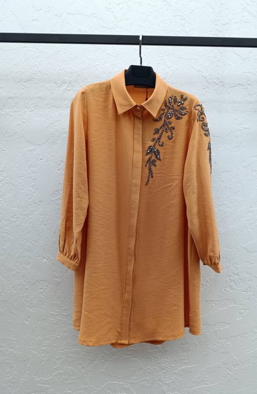 TENCEL TUNİK TAŞLI Oranj 2