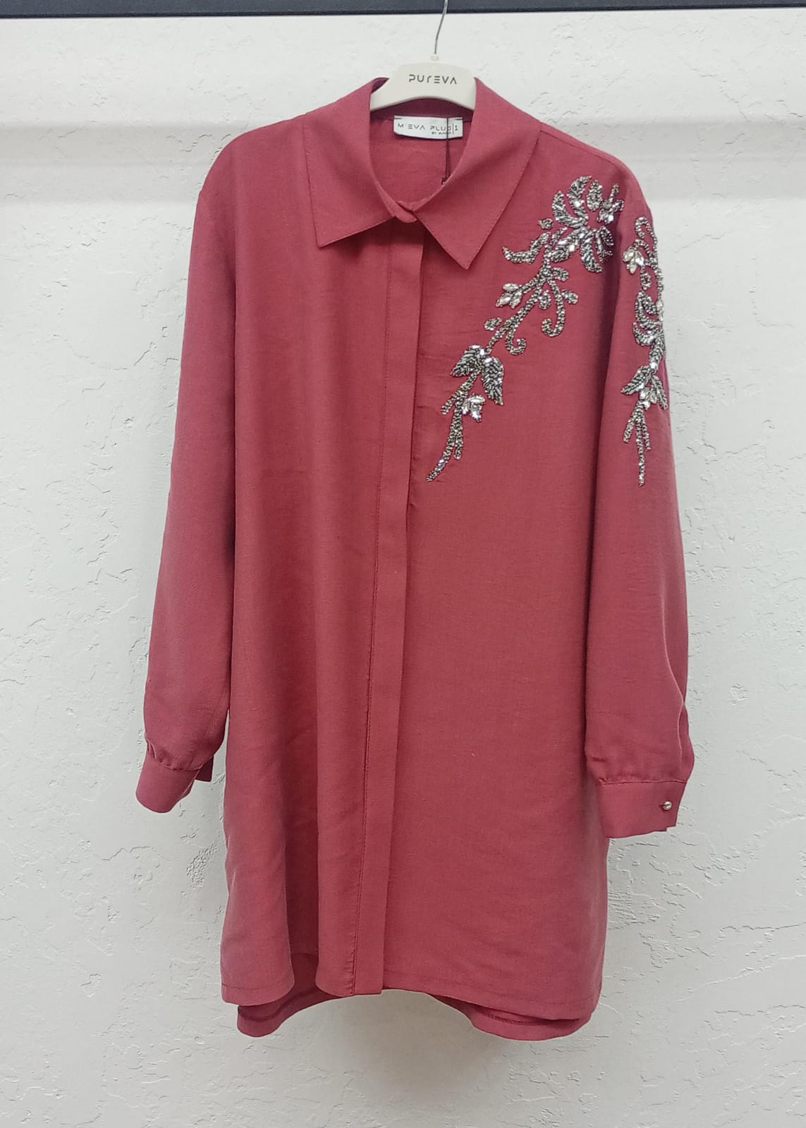 TENCEL TUNİK TAŞLI Bordo 2