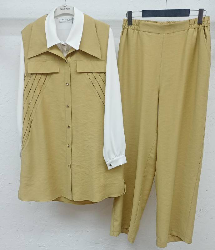 TENCEL YELEK PANTOLON TUNİK - ÜÇLÜ TAKIM Amber 3
