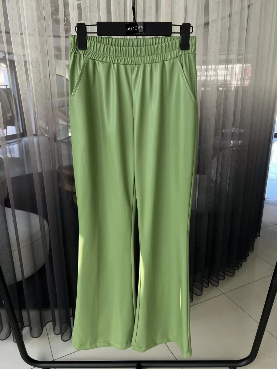 DERİ PANTOLON İSPANYOLPAÇA YÜKSEK BEL Mint 2