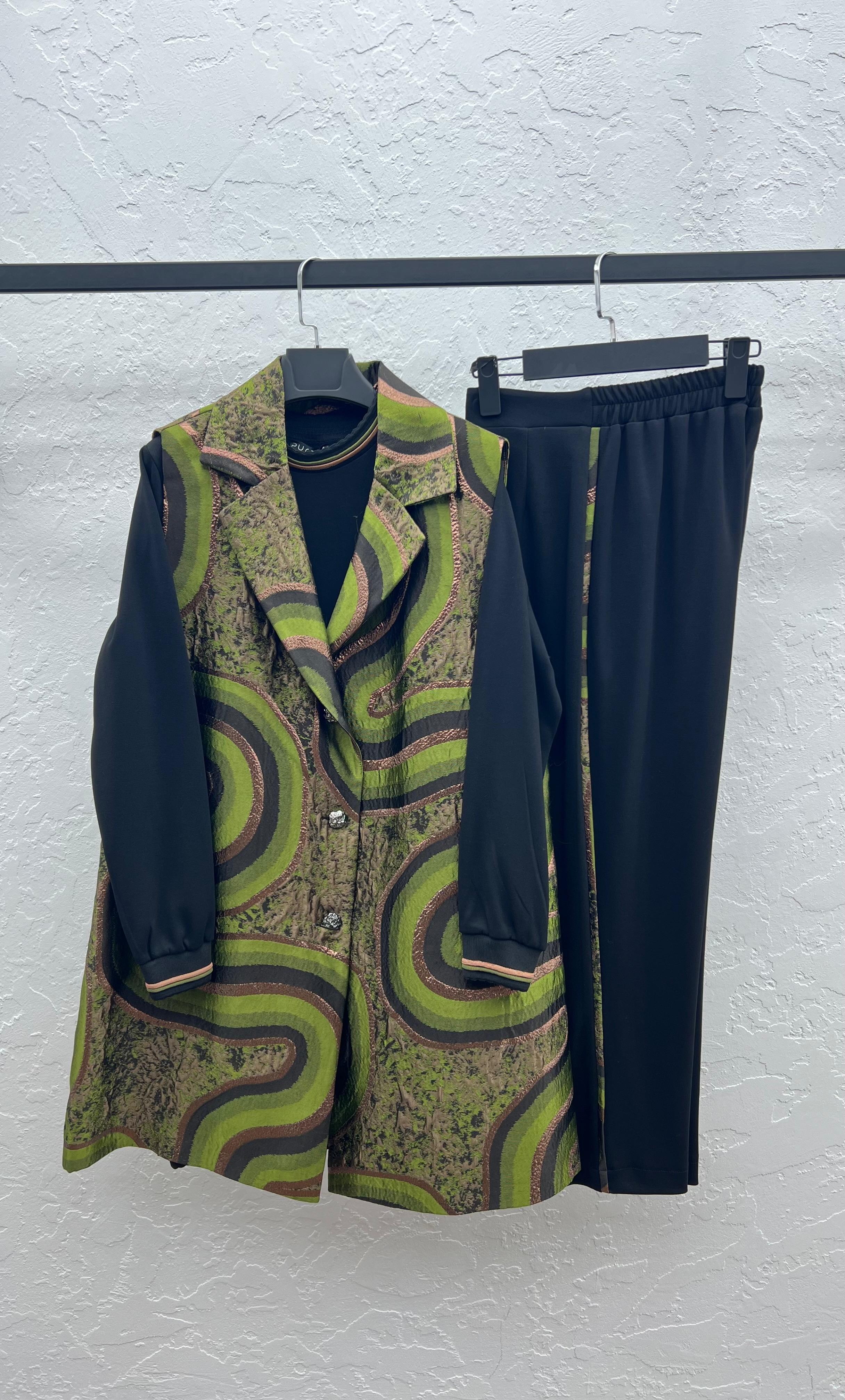 MODAL & JAKAR TUNİK YELEK PANTOLON Yeşil 2
