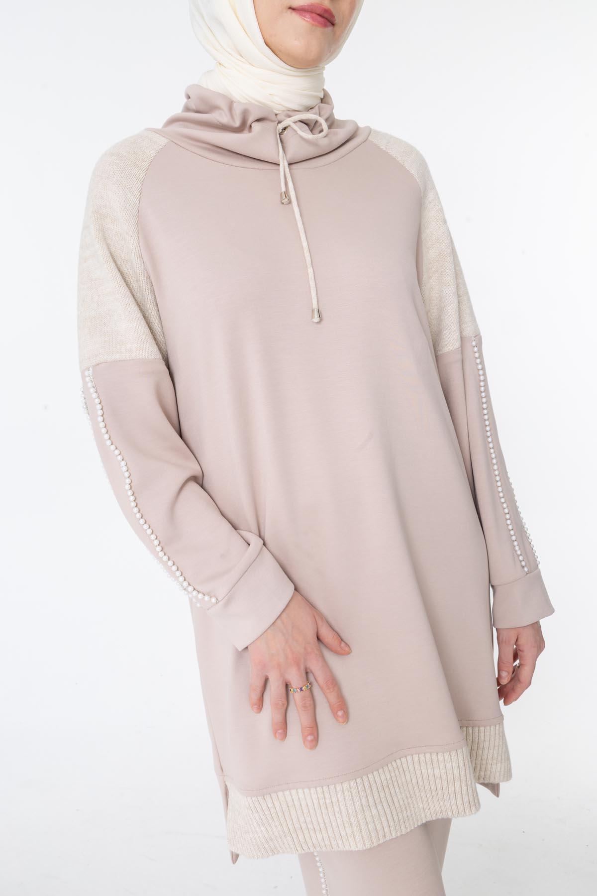MODAL TRİKO KONBİNLİ TUNİK PANTOLON TAKIM Bej 6
