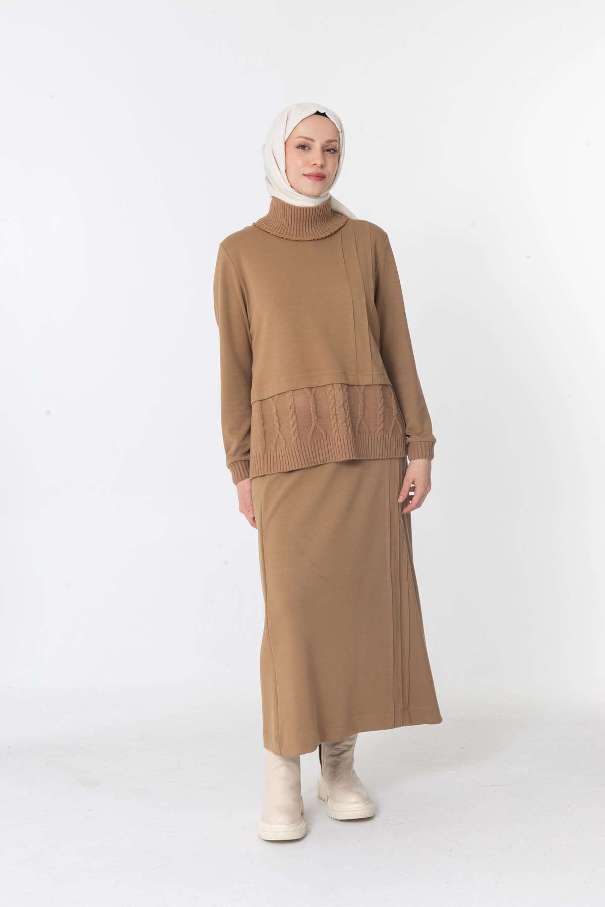 MODAL TUNİK & ETEK TAKIM Camel 2