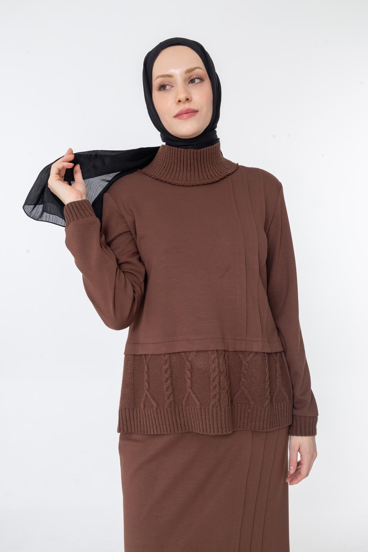 MODAL TUNİK & ETEK TAKIM Kahverengi 3