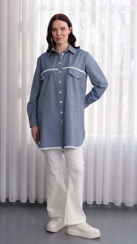 PAMUK TENCEL TUNİK Indigo 9