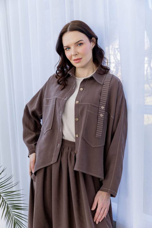 TENCEL TUNİK  ETEK TAKIM Çikolata 3