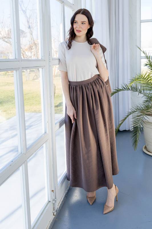 TENCEL TUNİK  ETEK TAKIM Çikolata 5