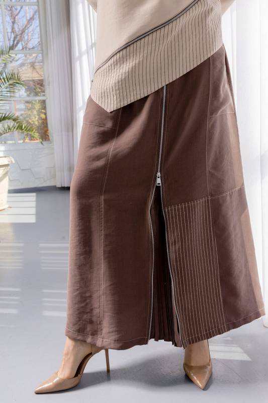 TENCEL TUNİK & ETEK TAKIM Çikolata 6