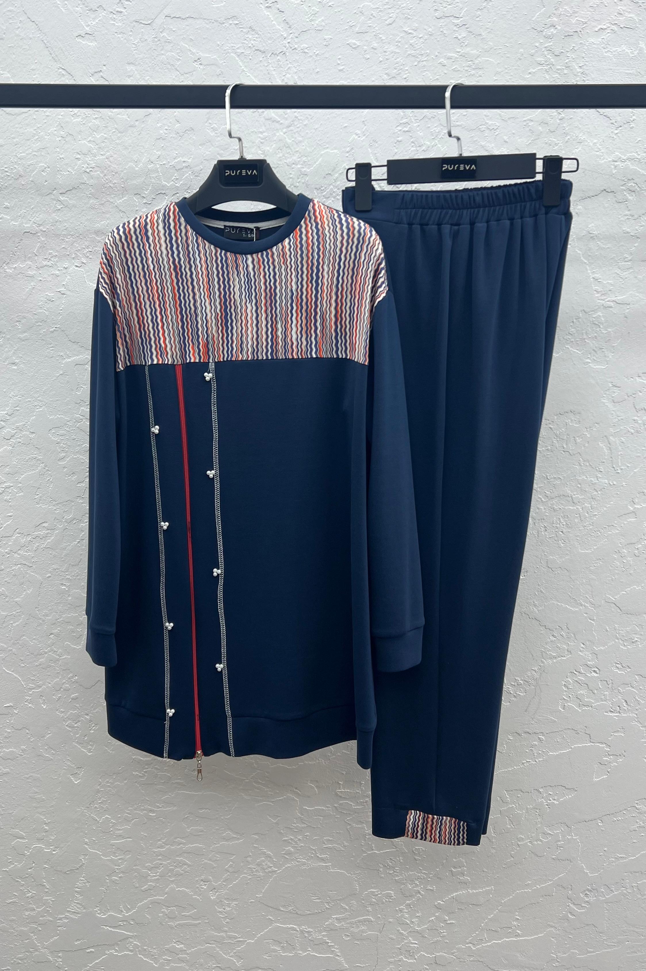 BAMBU MODAL TUNİK & PANTOLON TAKIM Lacivert 2