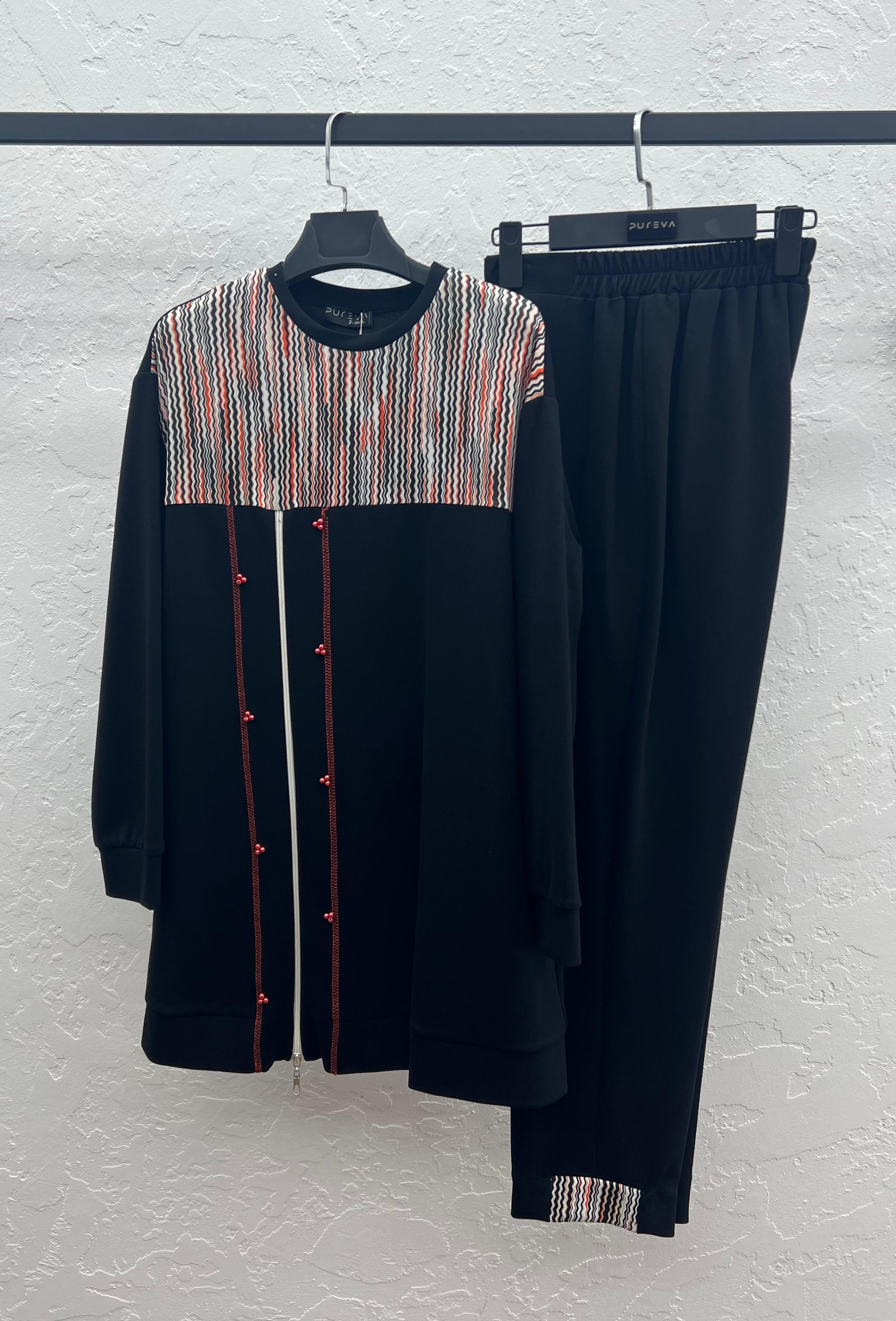 BAMBU MODAL TUNİK & PANTOLON TAKIM Siyah 2