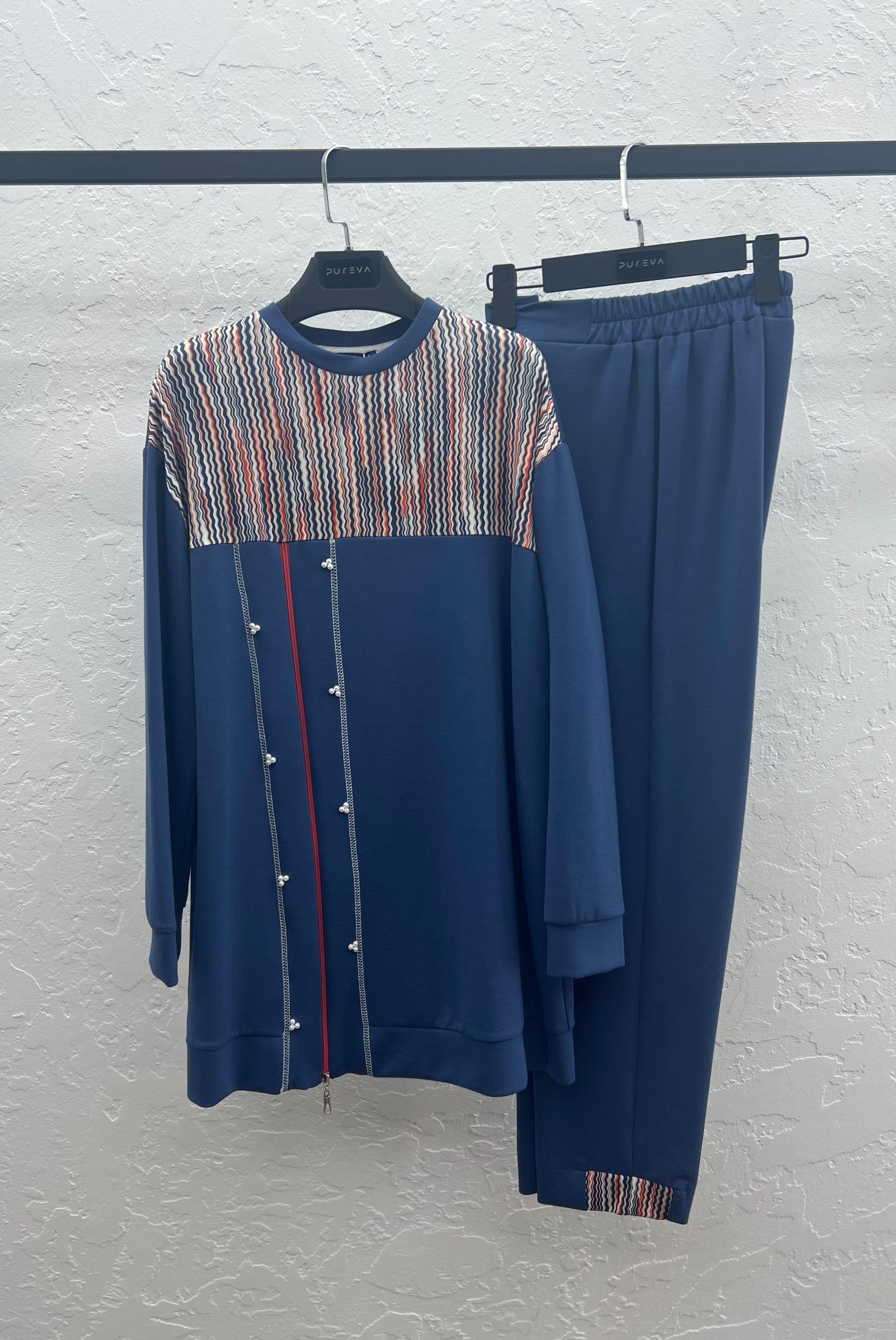 BAMBU MODAL TUNİK & PANTOLON TAKIM Indigo 2