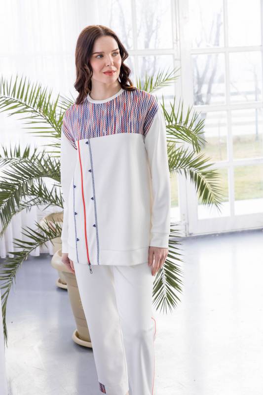 BAMBU MODAL TUNİK & PANTOLON TAKIM Ekru 3
