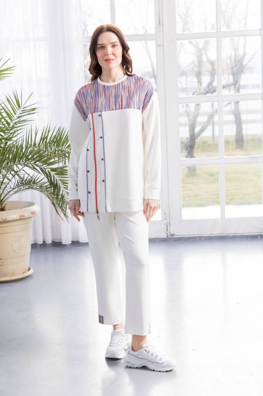 BAMBU MODAL TUNİK & PANTOLON TAKIM Ekru 2