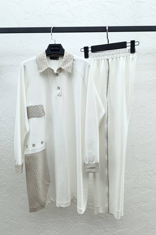 BAMBU MODAL TUNİK PANTOLON TAKIM Ekru 7