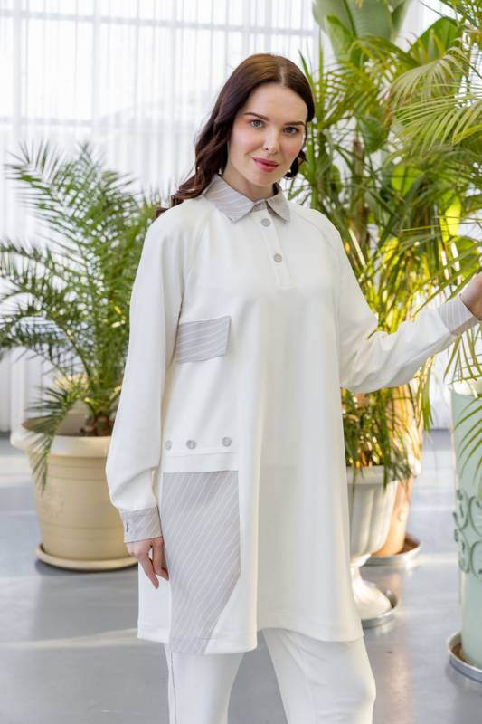 BAMBU MODAL TUNİK PANTOLON TAKIM Ekru 4