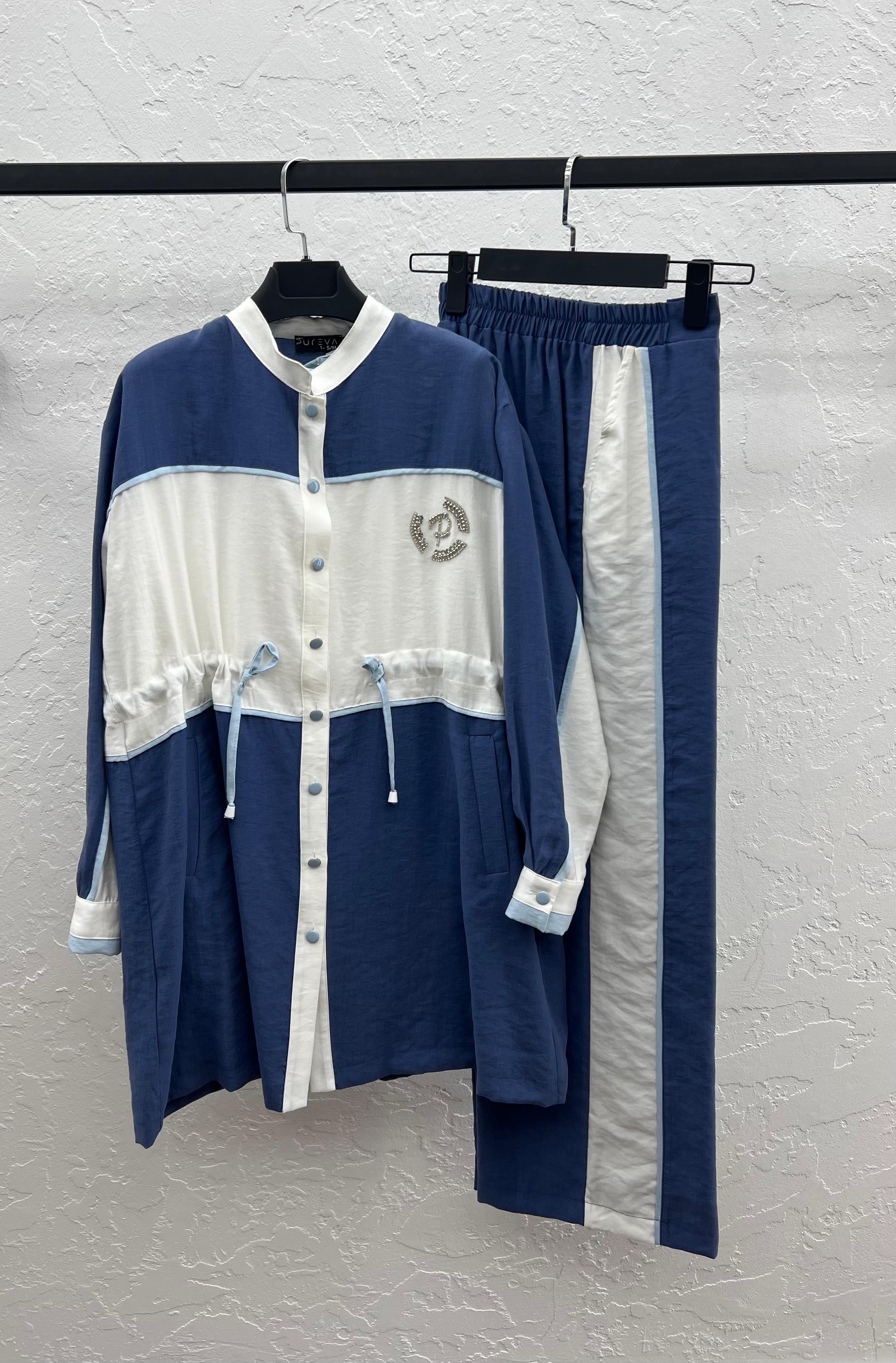 TENCEL YELEK &  PANTOLON & PENYE İÇLİK -ÜÇLÜ TAKIM Indigo 2