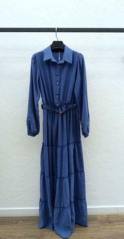 TENCEL TAM BOY ELBİSE Indigo 2