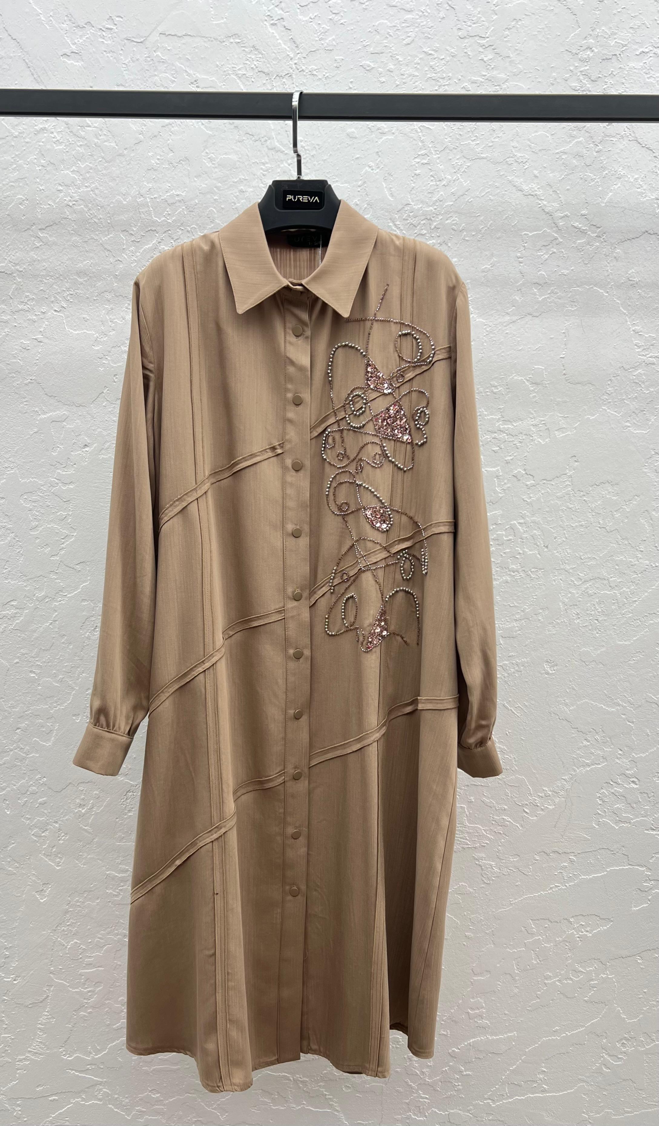 TENCEL EL İŞLEMİ TUNİK Vizon 2