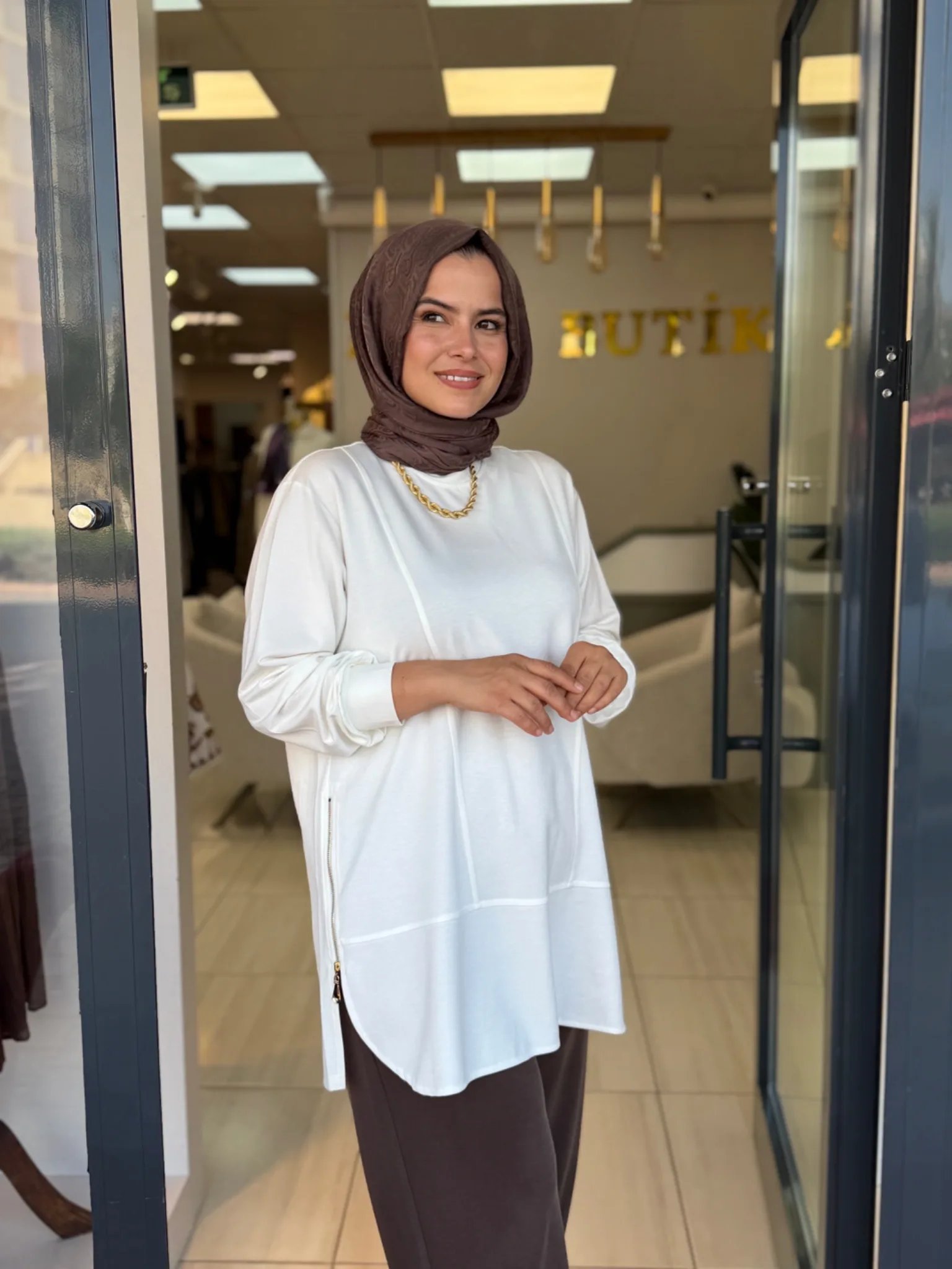 TRİPEN Bambu tunik Beyaz