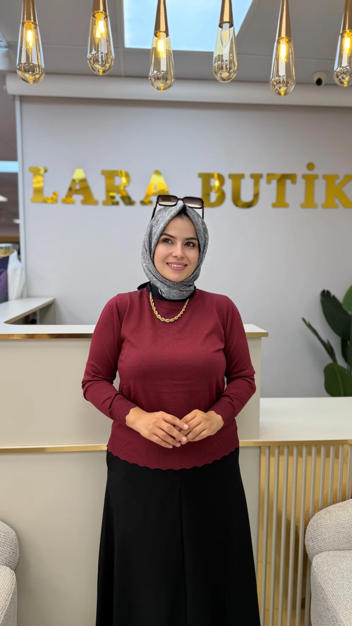 ADNAN ÖZKAN Merserize etek üstü bluz Bordo