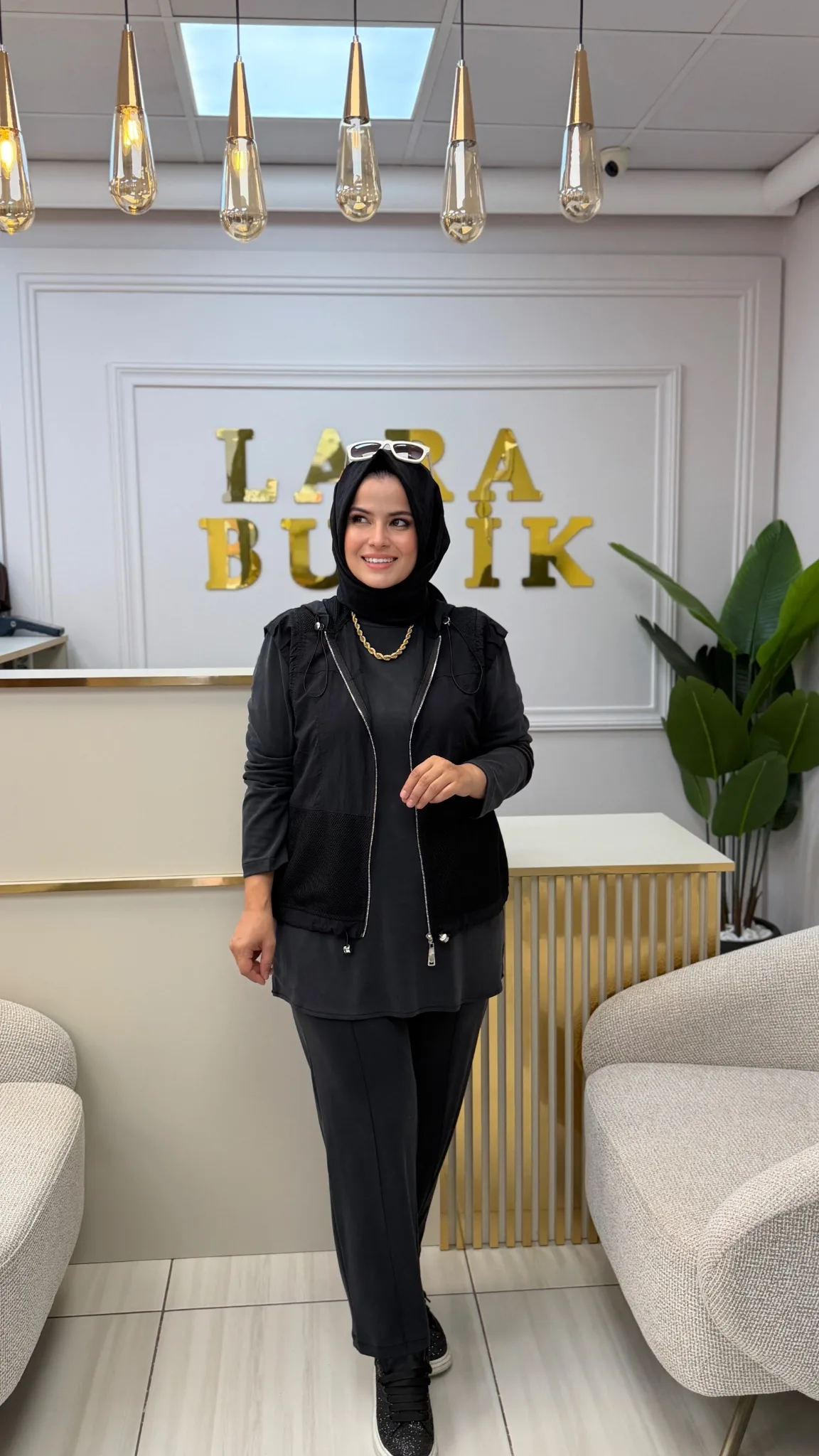 STELLA STORE ÜÇ PARÇA YELEKLİ TAKIM Antrasit