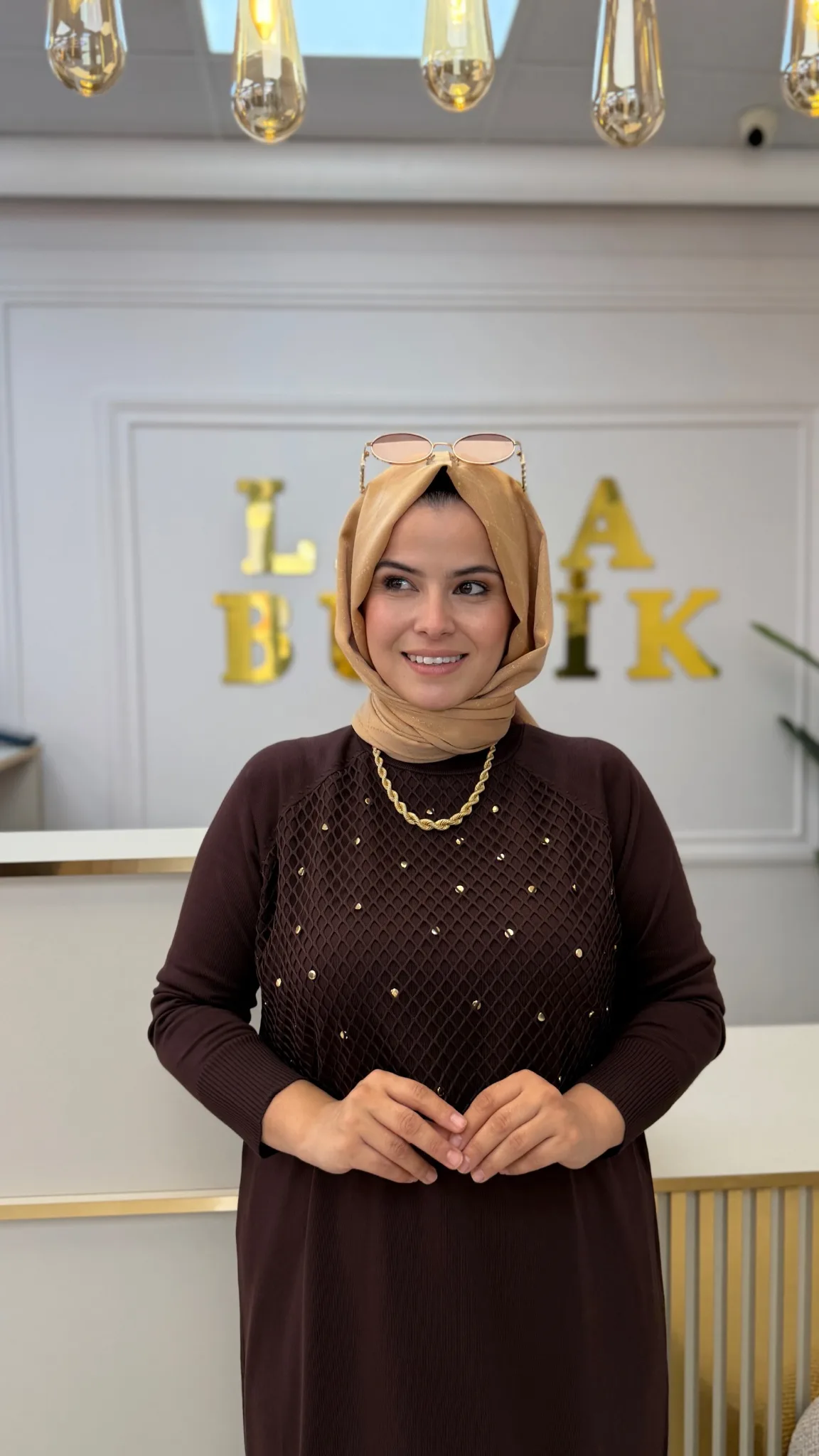 FİLE DETAYLI SOĞUK İPLİK MERSERİZE Kahverengi 3