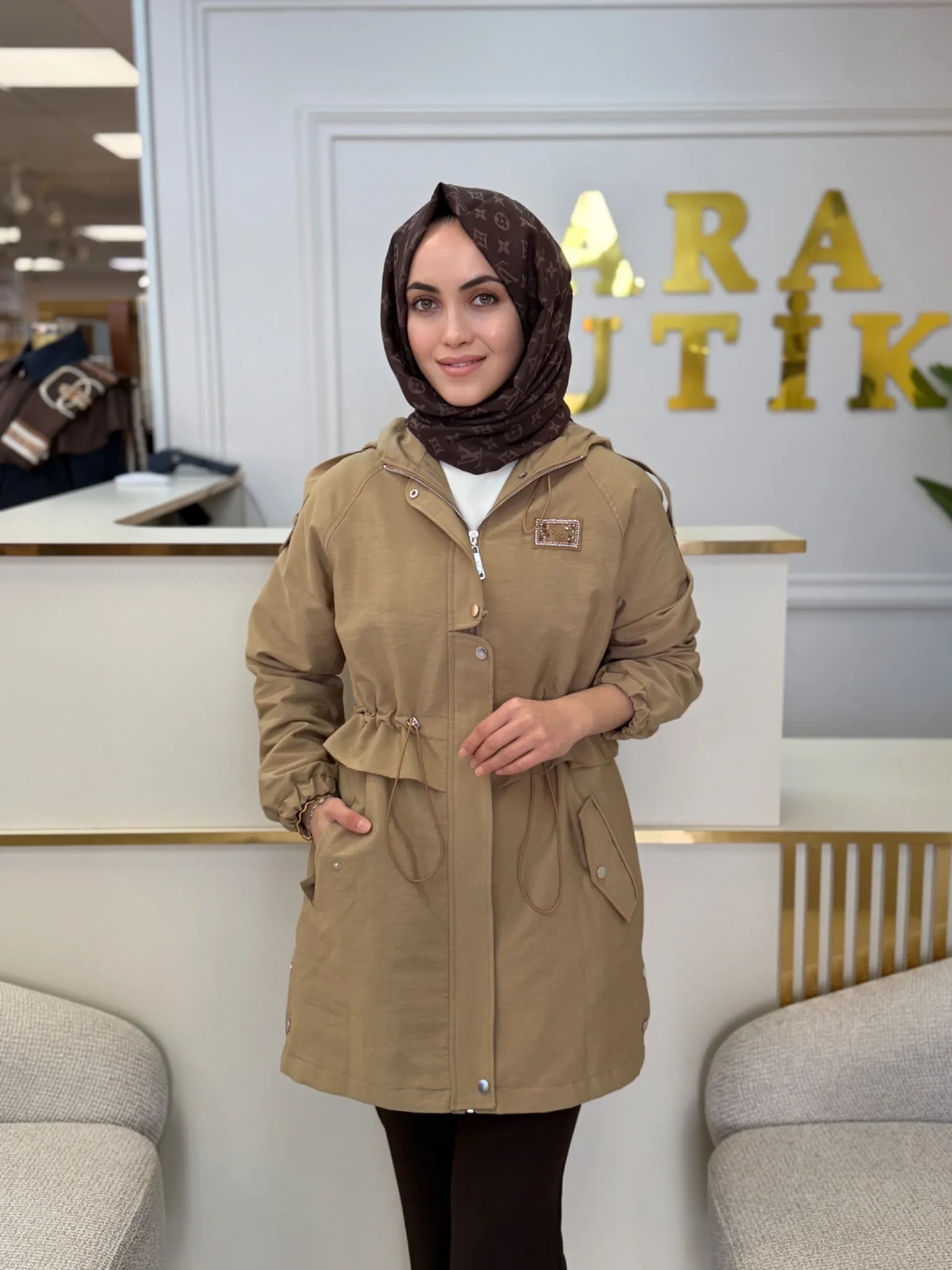 BELDEN AYARLAMALI TRENCH Camel 3