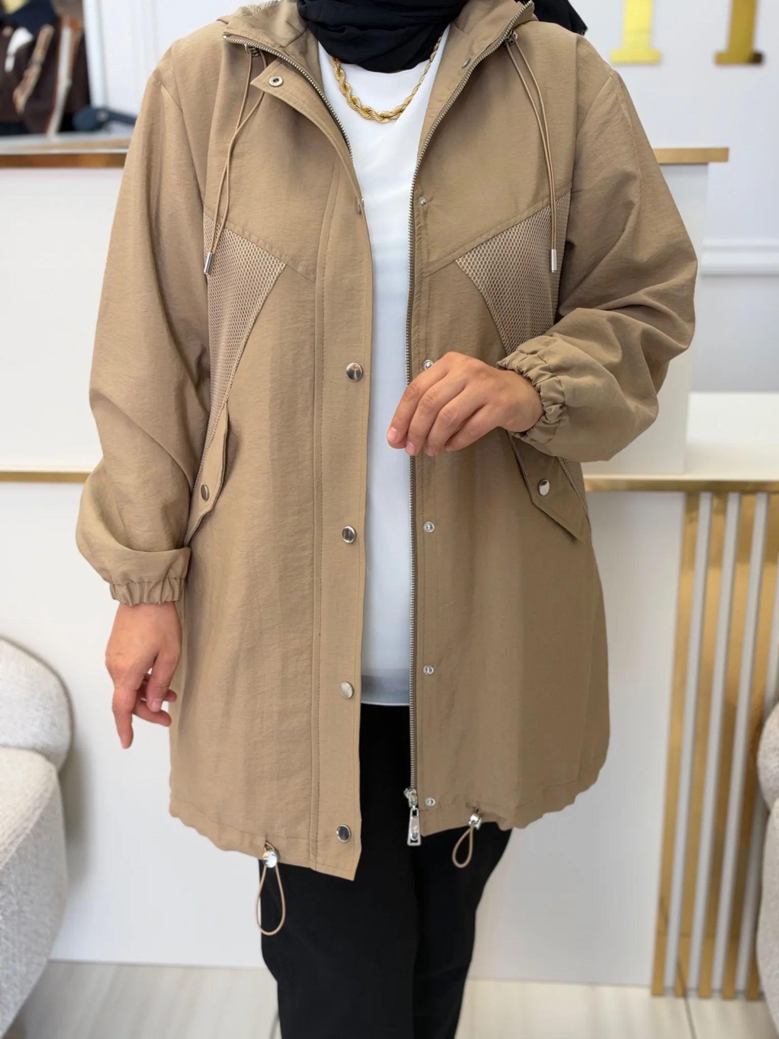 FİLE DETAYLI TRENCH Camel 2