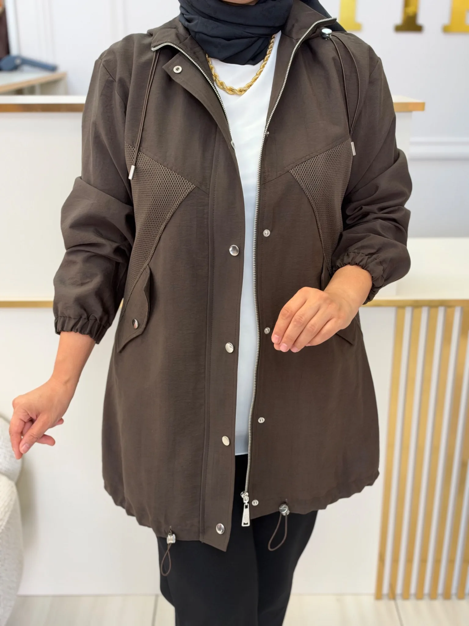 FİLE DETAYLI TRENCH Kahverengi 2