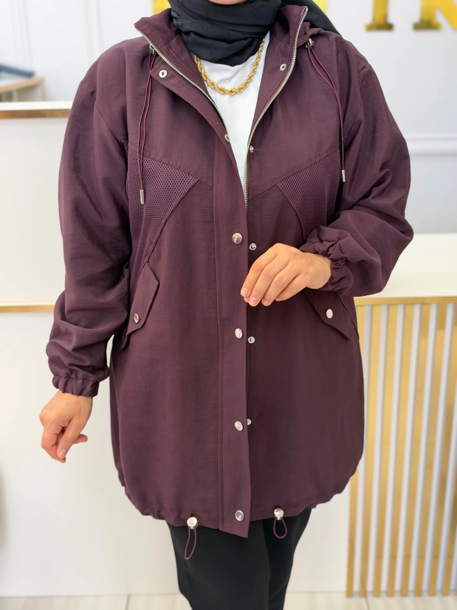 FİLE DETAYLI TRENCH Mürdüm 2