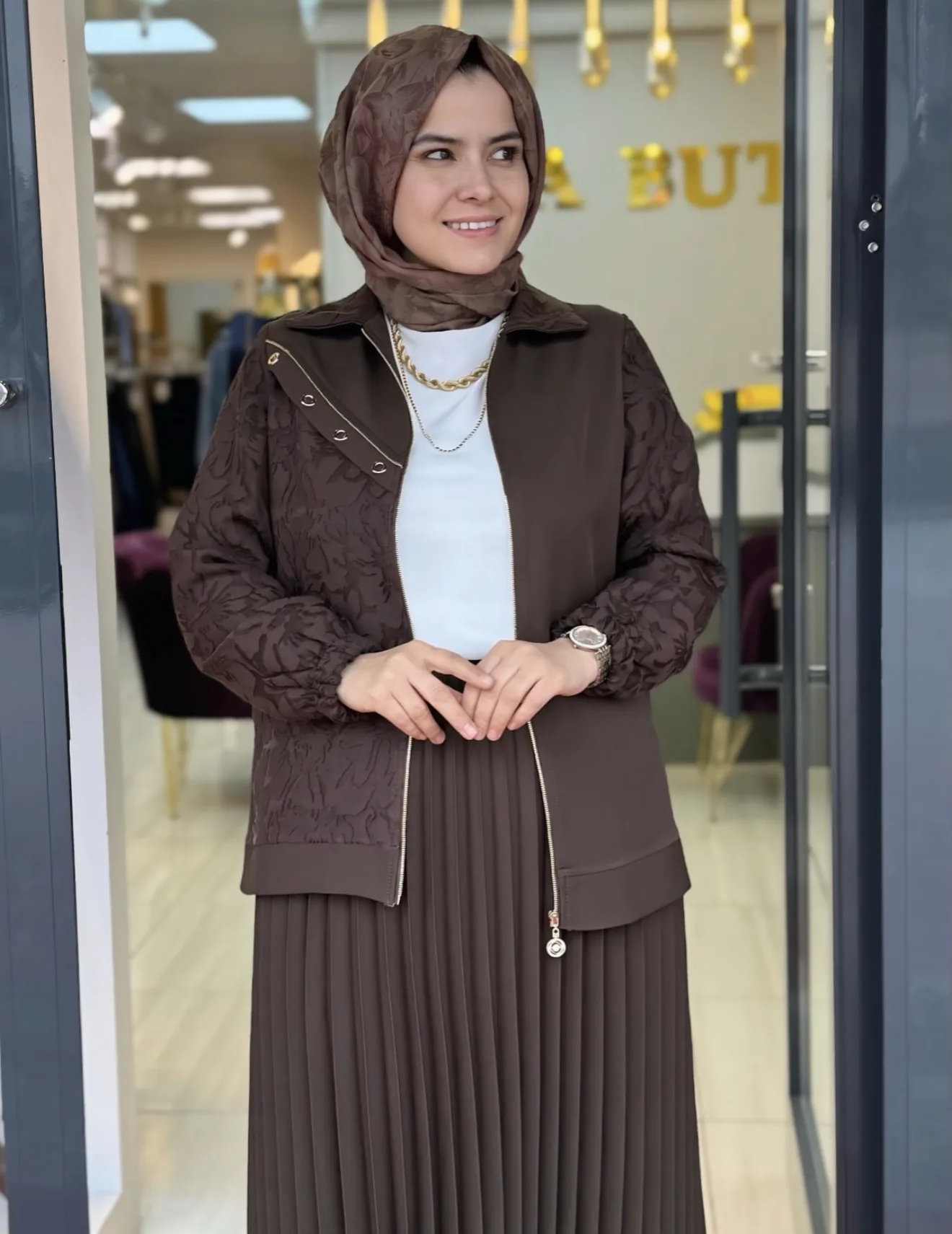 YAKMA ETEKLİ TAKIM Kahverengi 2
