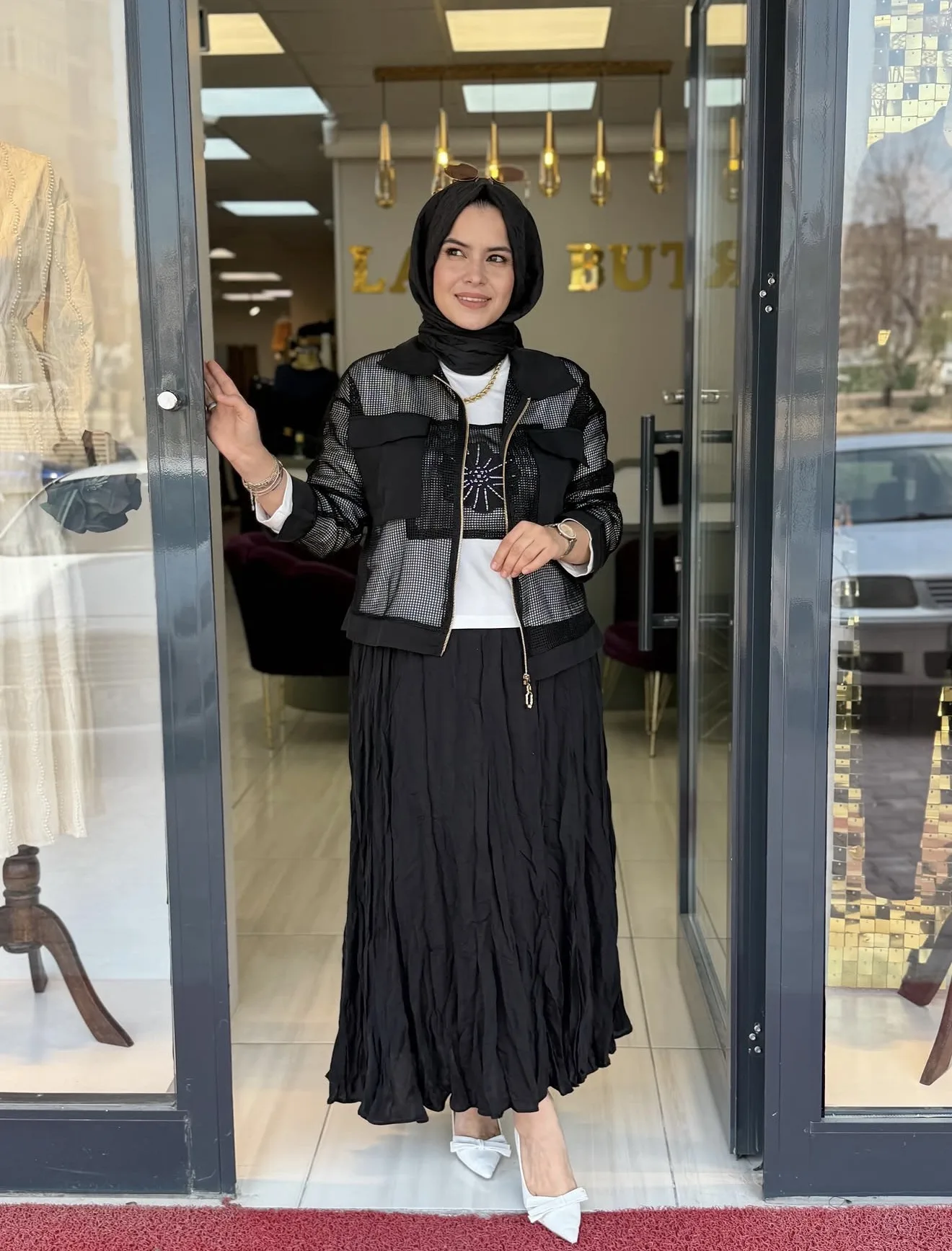 FİLELİ ETEKLİ TAKIM Siyah