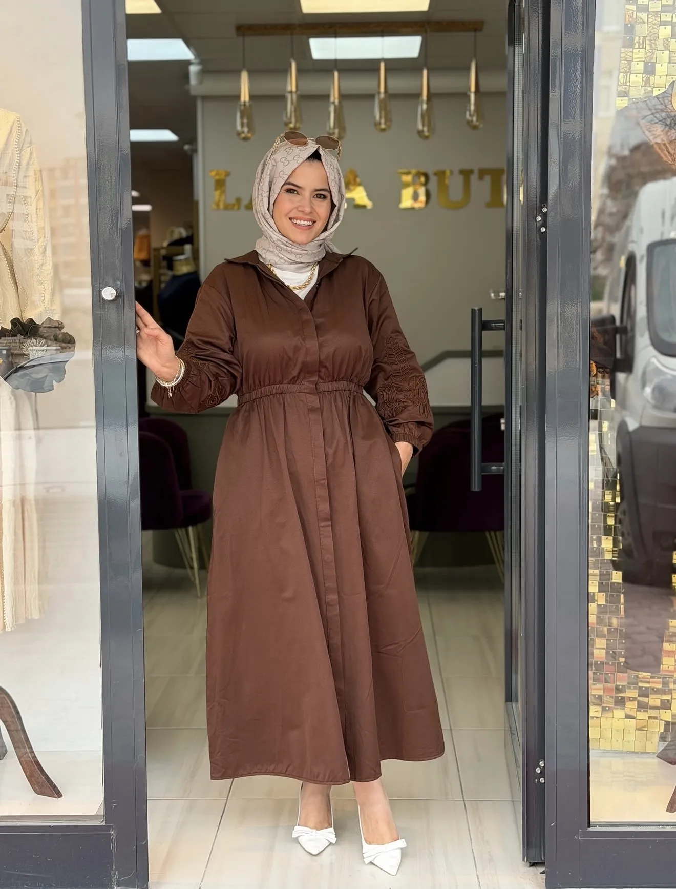 BY CLUB BEYMEN CLUB ELBİSE Kahverengi