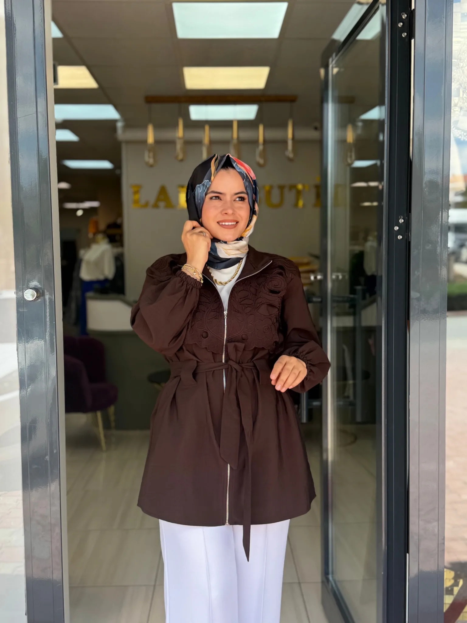 GÜPÜR DETAYLI CEKET Kahverengi 2