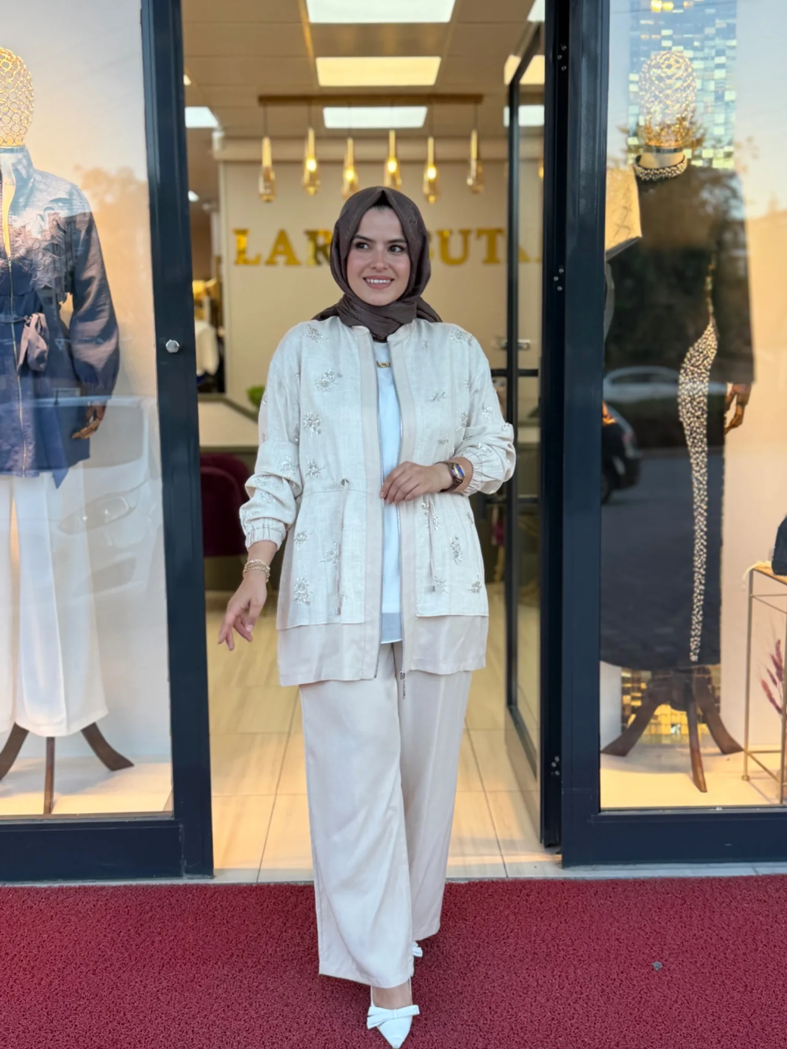 STELLA STORE KETEN PNTOLONLU TAKIM Bej