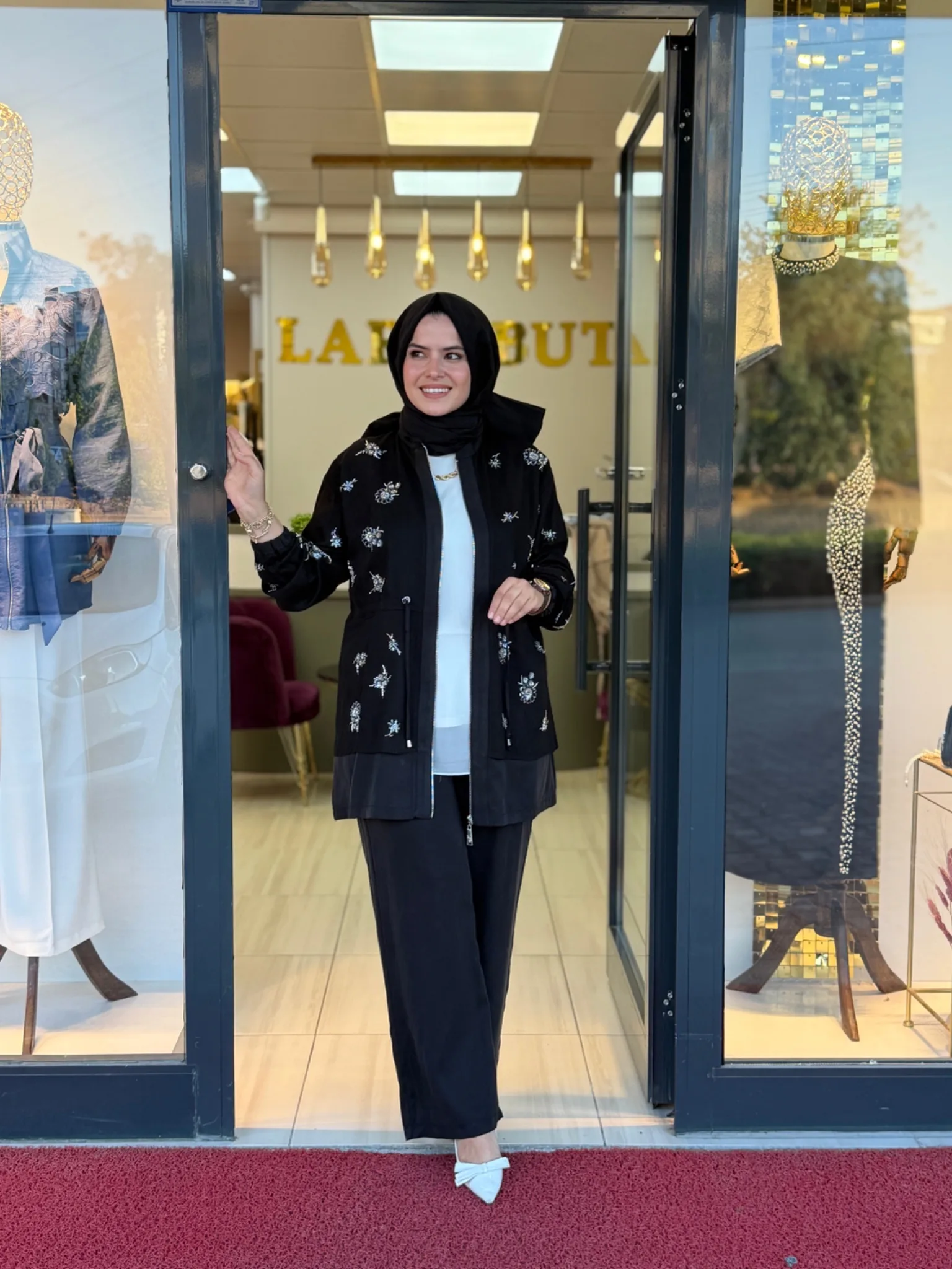 STELLA STORE KETEN PNTOLONLU TAKIM Siyah