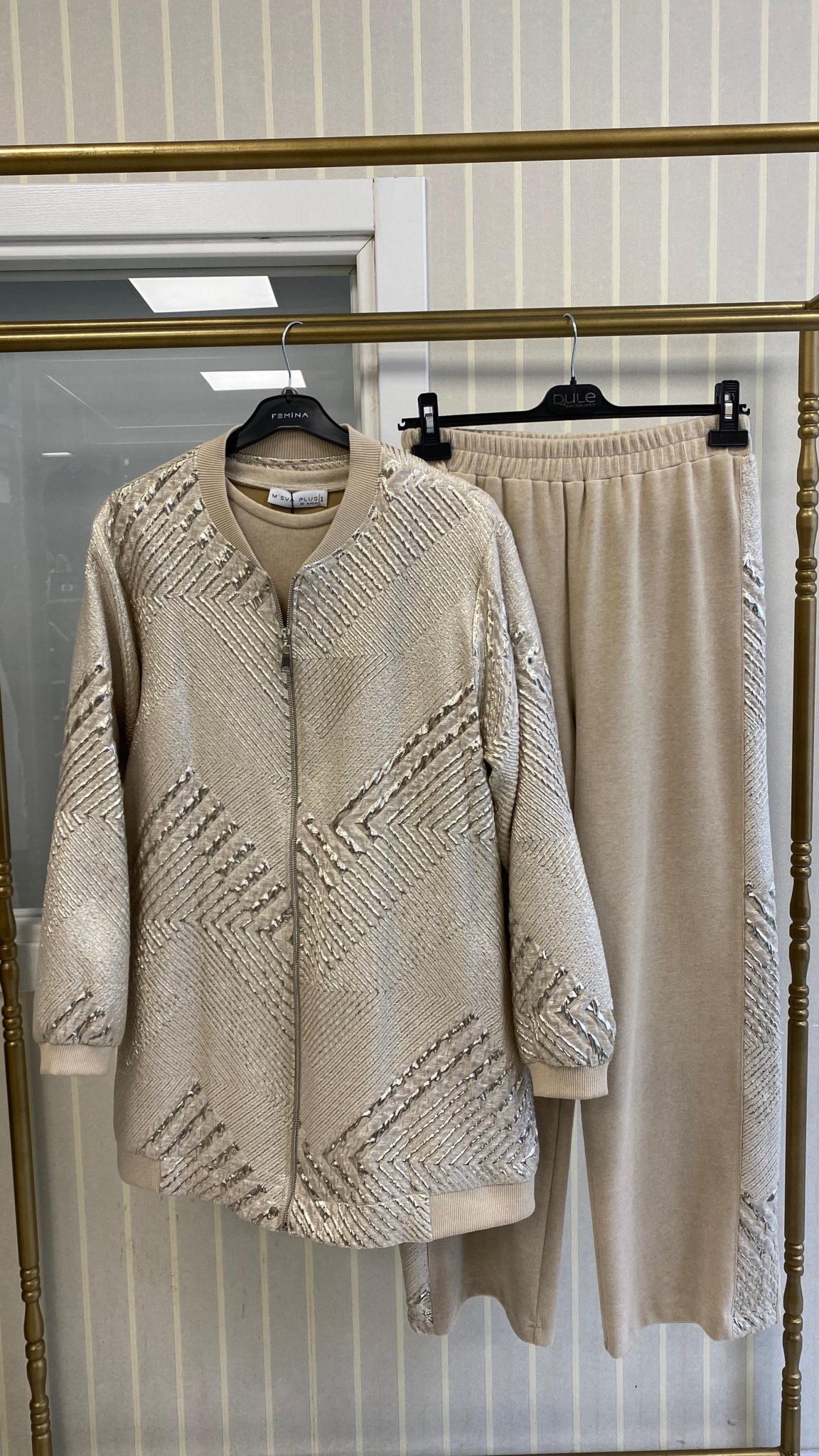 Meva Plus Üçlü Takım Bej