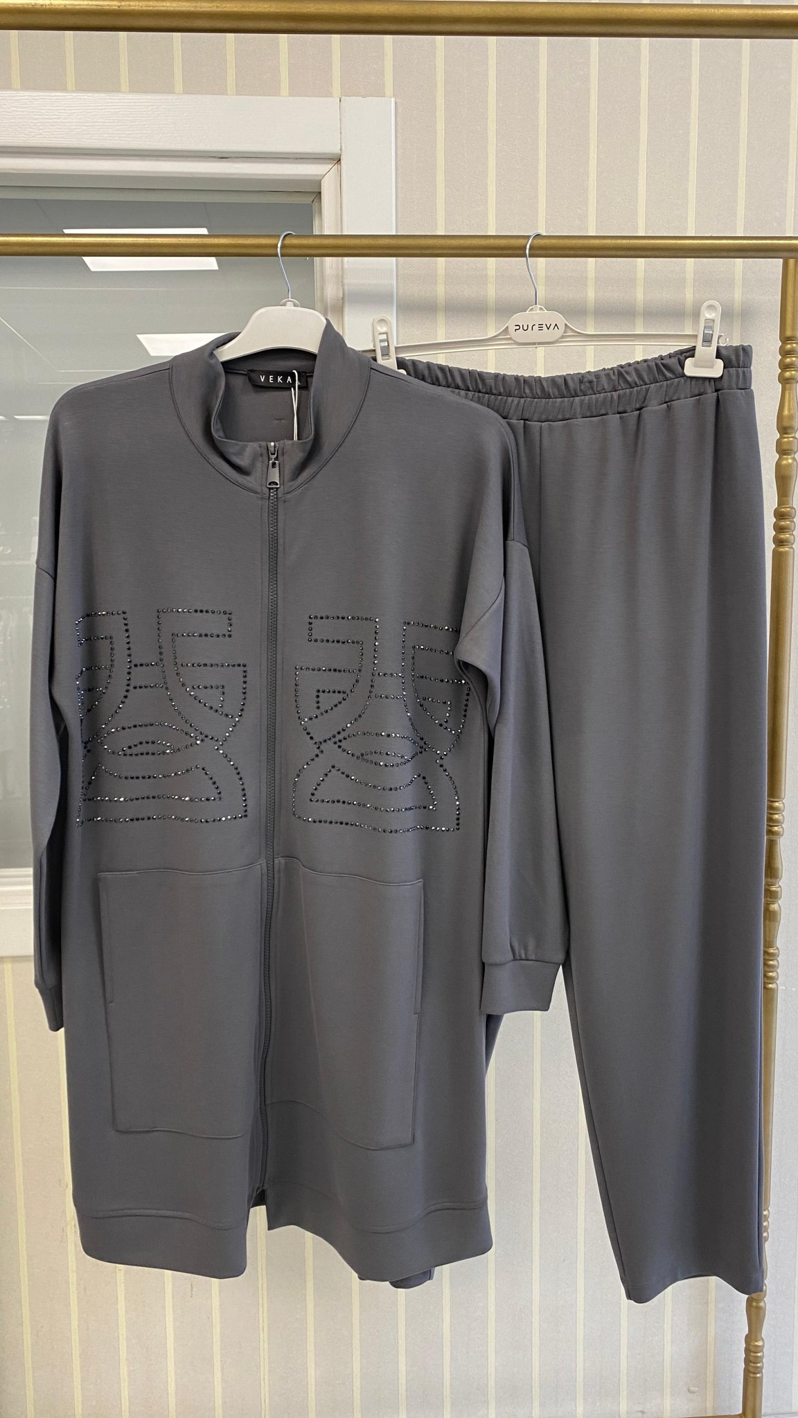 Veka Ceketli Takım Gri