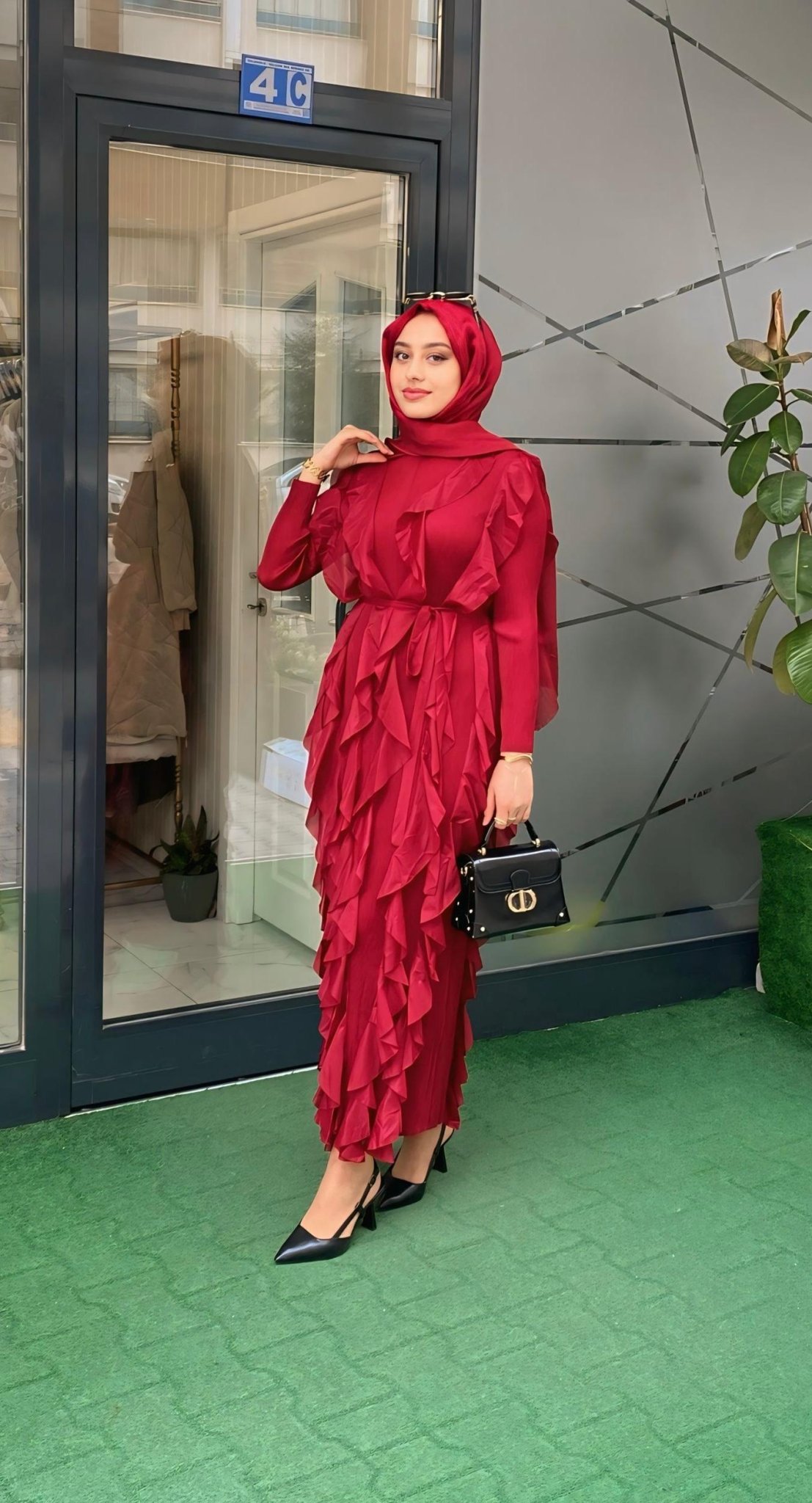 İthal Elbise Kırmızı 2