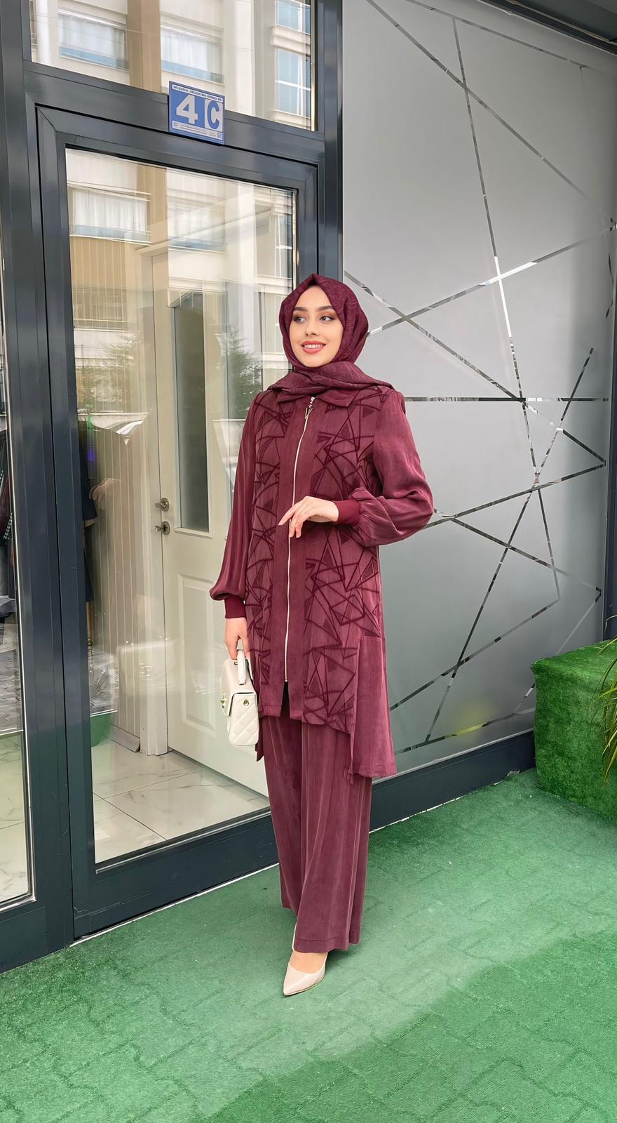 Şükran İkili Takım Bordo