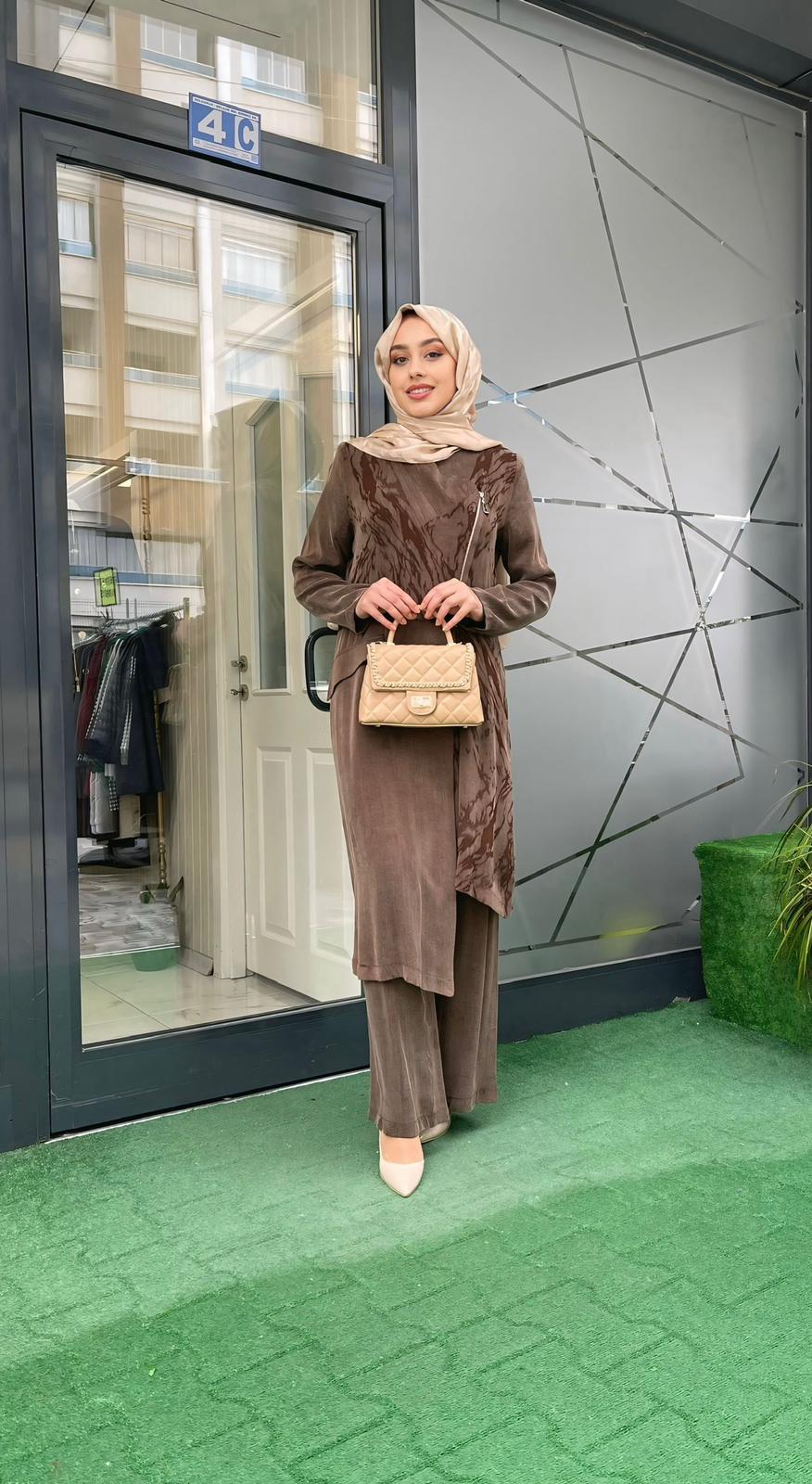 Şükran İkili Takım Kahverengi