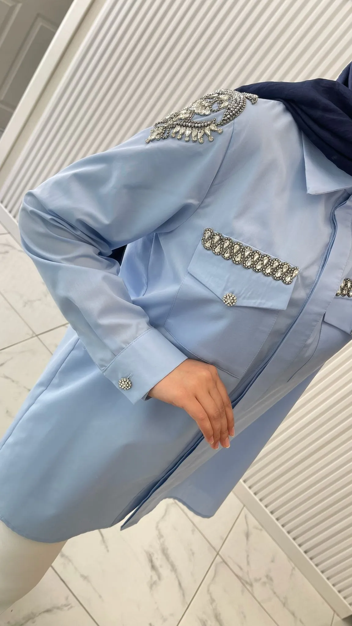 Selinada Gömlek Tunik Bebe Mavisi 2