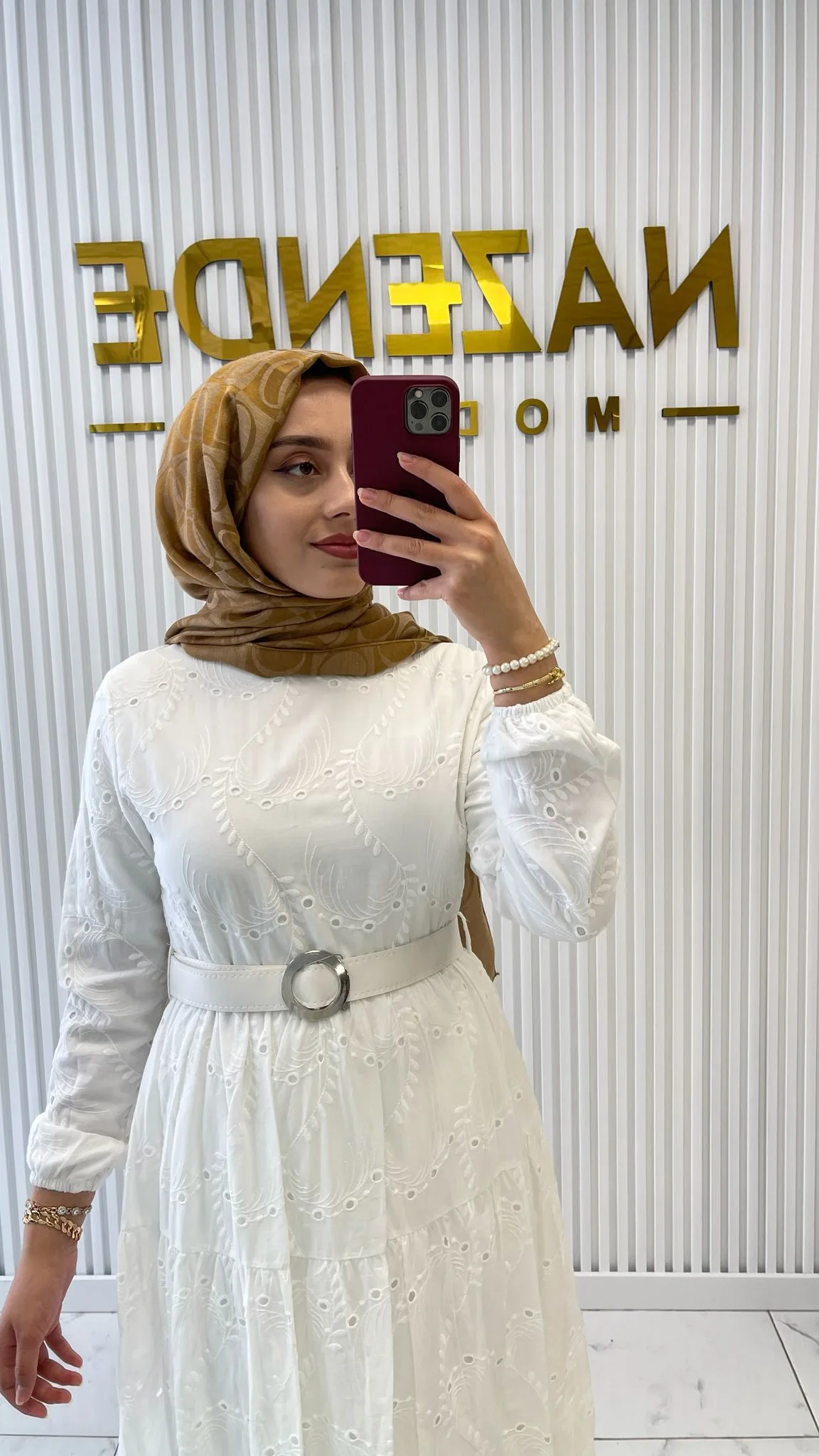 Lisse Fisto Elbise Beyaz 3