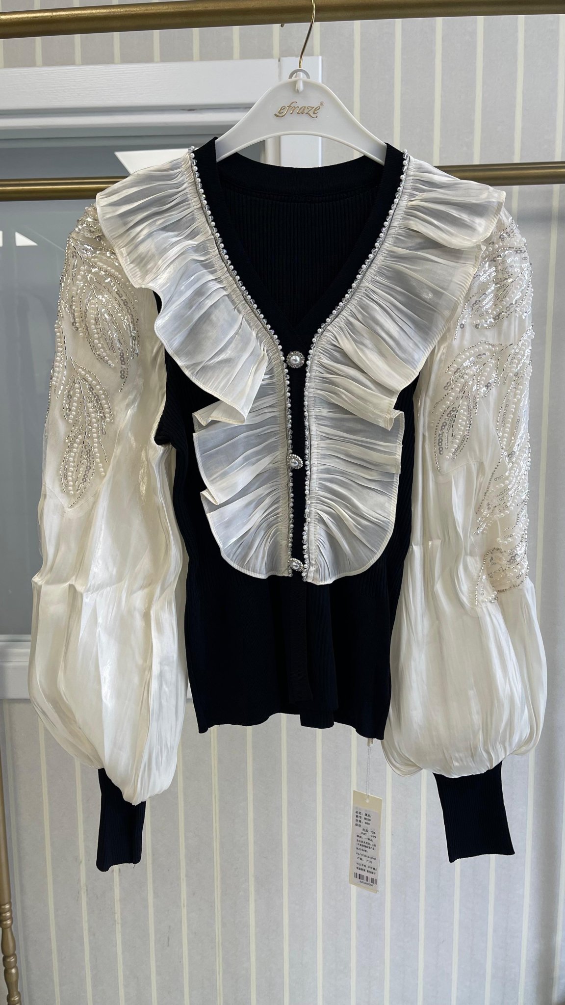 İthal Gömlek Siyah - Beyaz