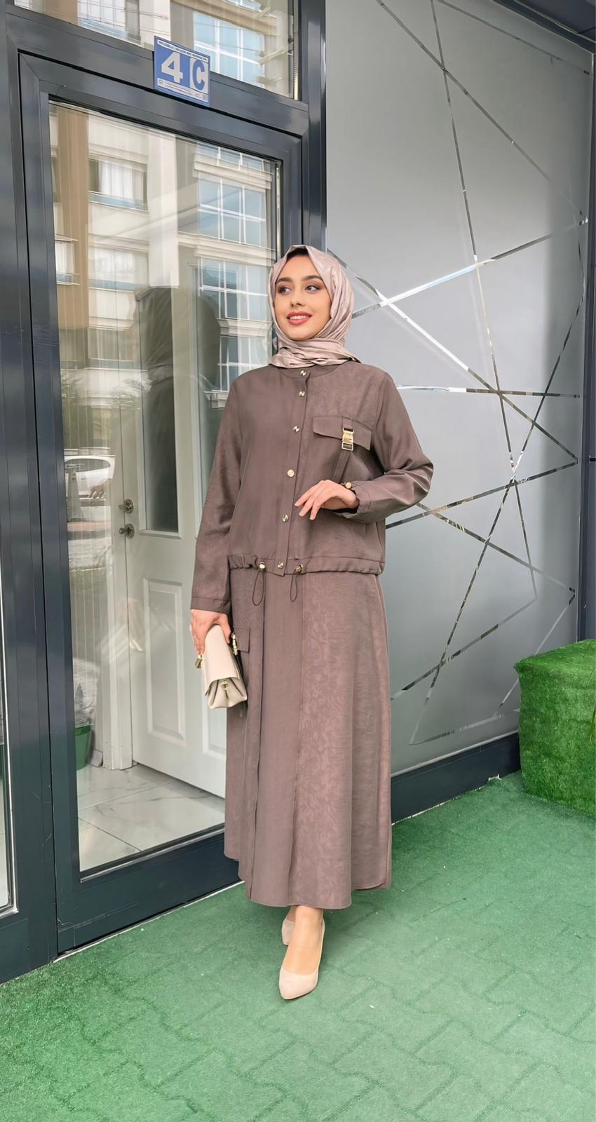 Pureva İkili Takım Kahverengi