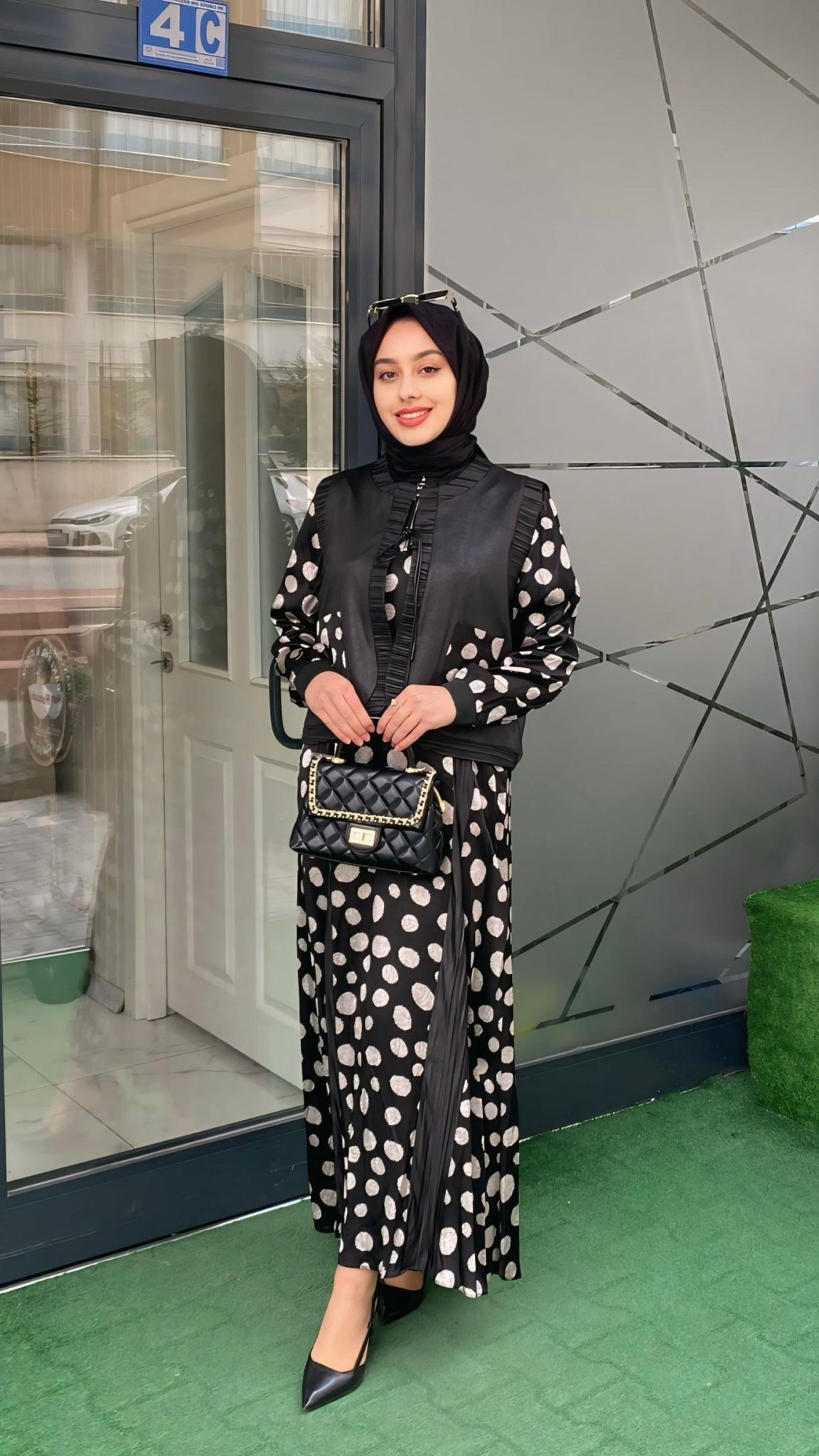 Orhan İkili Takım Puantiye Siyah - Beyaz