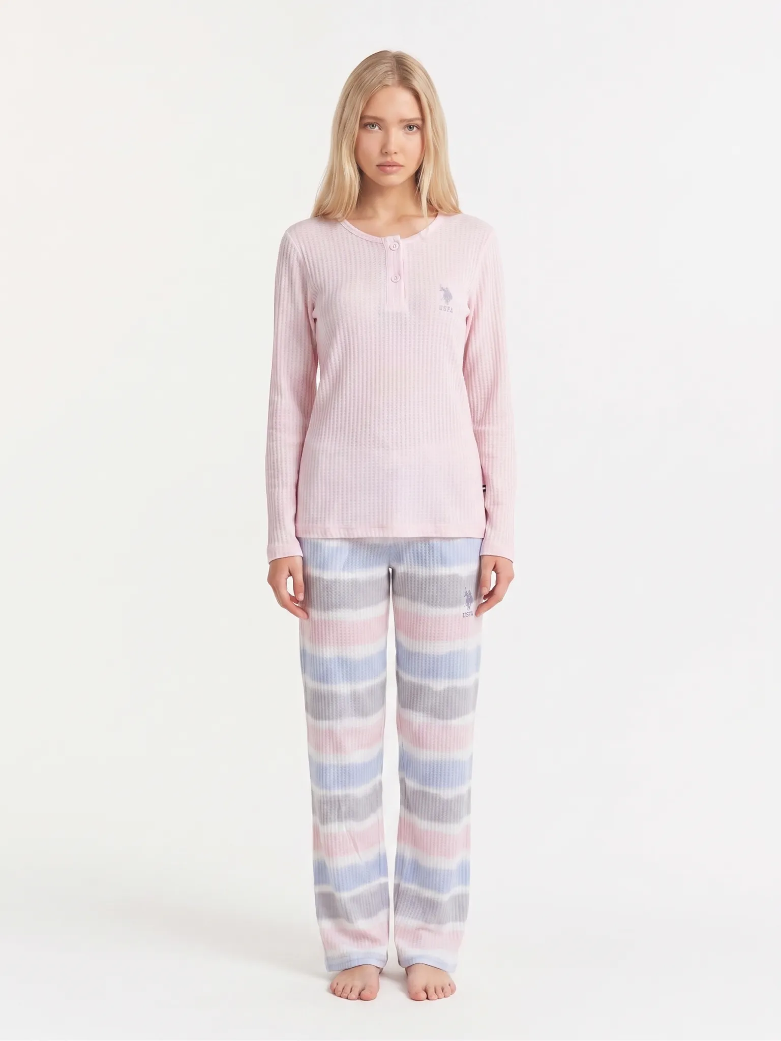 U.S. POLO ASSN. 17096 BAYAN PİJAMA TAKIMI Pembe