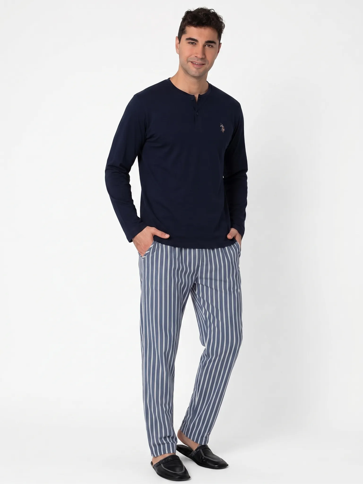 U.S. POLO ASSN. 18987 ERKEK PİJAMA TAKIMI Lacivert
